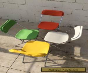 Item Mid Century Modern Multi Colorful Vintage Samsonite Plastic Folding Chairs Set for Sale