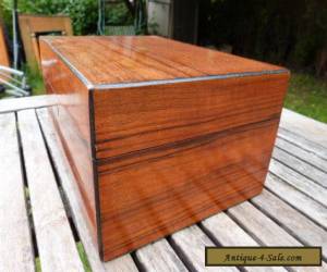 Item LOVELY ANTIQUE VINTAGE MAHOGANY JEWELLERY BOX WITH BRASS INSERTS. for Sale