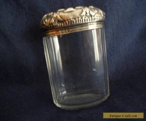 Item vintage Glass Dressing Table Jar with Silver Hallmarked Lid for Sale