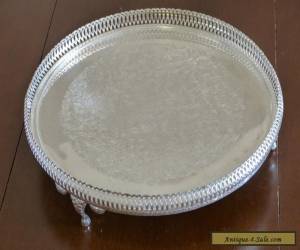 Item MINT! VINTAGE SILVER PLATE FOOTED GALLERY SERVING TRAY! for Sale