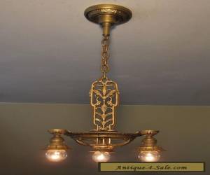 Item Professionally Restored Antique Three Light Fixture with Gorgeous Details for Sale