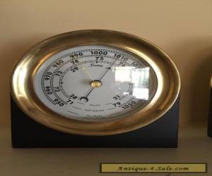 Item Vintage Chelsea Boat Ship's Clock And Barometer Set & Stands Heavy Solid Brass for Sale