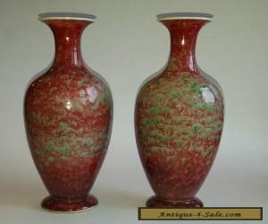 Item Pair Chinese Peach Bloom Porcelain Vases   for Sale