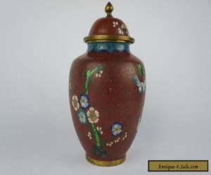 Item Excellent antique chinese covered cloisonne vase 8 1/4" ca. 1920s for Sale