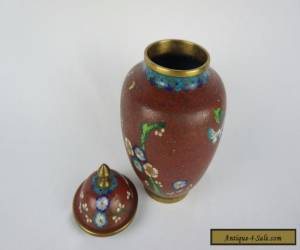 Item Excellent antique chinese covered cloisonne vase 8 1/4" ca. 1920s for Sale