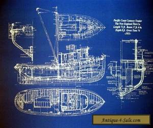 Item Vintage Alaska Fishing Trawler 1933 Blueprint Drawing 20"x24" (005)  for Sale