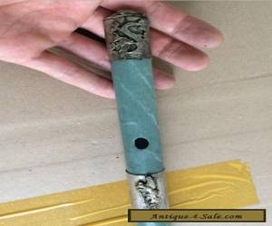 Item Chinese handwork old Tibet-Silver Carved Dragon antique Jade Flute for Sale