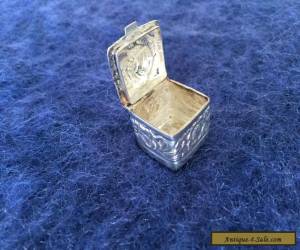 Item Solid Silver Antique Pill Box - Square for Sale