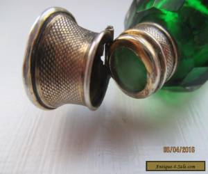Item LOVELY GREEN GLASS SCENT  FRENCH SILVER ENDS    REF 60 for Sale
