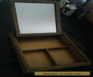 Item Vintage antique victorian vanity trinket wood box with mirror for Sale