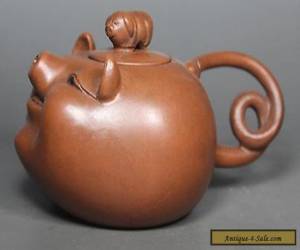 Item Chinese Old Purple Clay Wonderful Handwork Lovely Pig Tea Pot for Sale