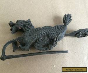 Item collectibles old china usable copper carved dragon shape lock and key hardware for Sale