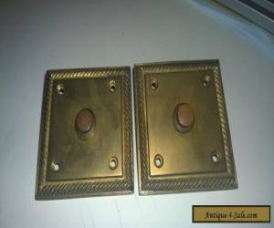 Item A pair of Square Edwardian solid Brass bell push for Sale