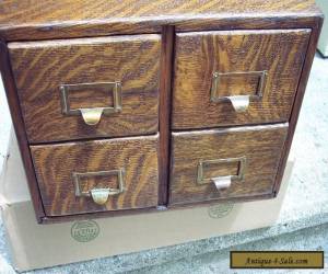 Item Antique BEAUTIFUL Tiger Oak 4 Drawer Library Card File Cabinet  for Sale