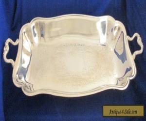 Item Antique Sheridan Silver Plated Footed Tray with Handles  for Sale