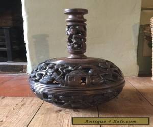 Item Vintage Wooden Hand Carved African Lamp Stand for Sale