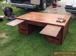 Vintage Mid Century Modern Alma Desk Co. Walnut Administrator Executive Desk for Sale