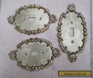 Item Set of 3 Antique Style Brass Mounts or Wall Plaques for Sale