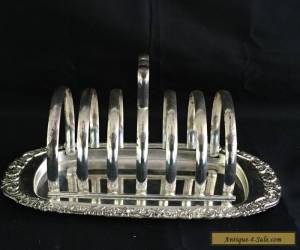 Item VINTAGE SILVER PLATE TOAST RACK FIXED UNDERPLATE for Sale