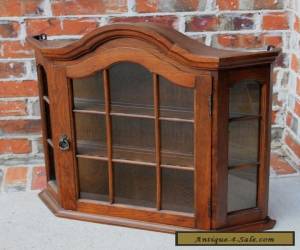 Item Antique French Oak Dome Top Wall Shelf Curio Glass Cabinet Bonnet Top Vitrine for Sale