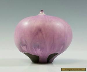 Item ROSE CABAT - MID CENTURY MODERN, STUDIO ART POTTERY, PURPLE GLAZE FEELIE VASE for Sale