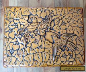 Item Large Vintage Carved Wooden Box with 'Birds'Design for Sale