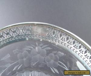 Item Antique Vintage Sterling Silver & Crystal Plate Charger Victorian Art for Sale