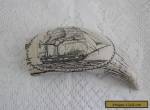 FAUX SCRIMSHAW WHALE TOOTH ~ ENGRAVED NAUTICAL SHIP SCENE for Sale