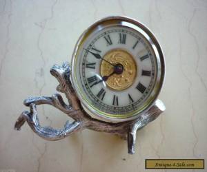 Item Manfd by Ansonia,CHRPorcelain Roman Dial Gild Engraved Center Unusual Desk Clock for Sale