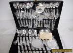 Vintage Wm Rogers & Son Silverplated Enchanted Rose Flatware Complete 53 pc Set  for Sale
