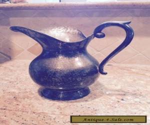 Item VINTAGE SPANISH SILVER PITCHER WITH HAMMERED FINISH for Sale