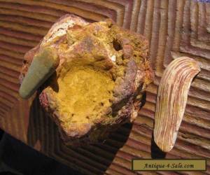 Item  SOLID RAW OCHRE BOWL & KNIFE :ABORIGINAL for Sale