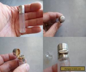 Item ANTIQUE Sterling Silver & Crystal Perfume Smelling Salt Bottle 19th  for Sale