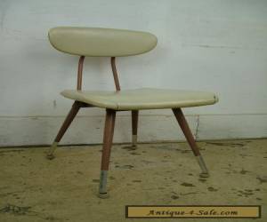 Item Vintage Mid Century Modern Molded Plywood & Metal Chair Steampunk Upholstered  for Sale
