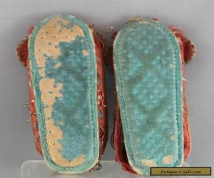 Item Exquisite Antique Chinese Hand Embroidered Children Cloth Shoes Circa 1880s for Sale