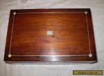 ANTIQUE ROSEWOOD BOX WITH INSET MOTHER OF PEARL  for Sale