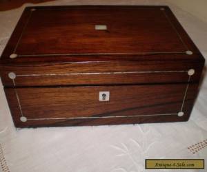 Item ANTIQUE ROSEWOOD BOX WITH INSET MOTHER OF PEARL  for Sale