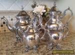 VINTAGE ROYAL CROWN CO SILVER ON COPPER 4 PC COFFEE SET for Sale