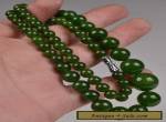 ORIENTAL VINTAGE GREEN JADE BEADS NECKLACE for Sale