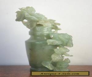 Item Vintage Chinese Jade or Serpentine Vase for Sale