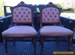 Pair of Vintage Victorian Style Chairs Pink Upholstered for Sale