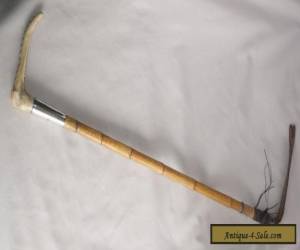 Item Antique Hunting/Riding Crop with Sterling Silver Collar 1911 Antler Handle for Sale
