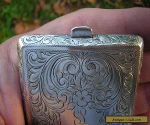 Item ANTIQUE VICTORIAN ORNATE STERLING SILVER CARD CASE + COMPACT for Sale