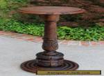 Antique English Carved Oak Turned Post Pedestal Display Table Plant Stand #2 for Sale