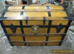  Refinished Flat Top Steamer Trunk Antique Chest  for Sale