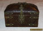COLLECTIBLE LINED AND LACQUERED WOODEN BOX WITH BRASS ACCESSORIES/CATCH for Sale