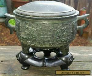 Item Antique Chinese Bronze Censer- burner marked for Sale