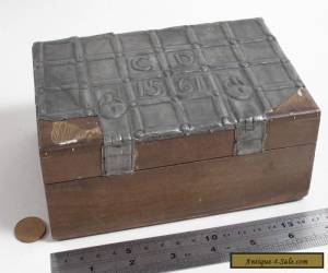 Item ANTIQUE WOODEN METAL TOPPED TRINKET BOX CD 1567 for Sale