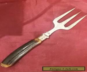 Item Beautiful Silver Plate and Antler Handled Bread Fork for Sale