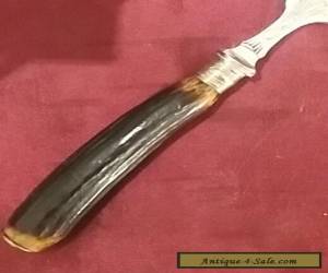Item Beautiful Silver Plate and Antler Handled Bread Fork for Sale